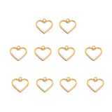 10Pcs Metal Alloy Charms Geometric Hollow Heart Pendants DIY Jewelry Making
