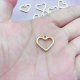 10Pcs Metal Alloy Charms Geometric Hollow Heart Pendants DIY Jewelry Making