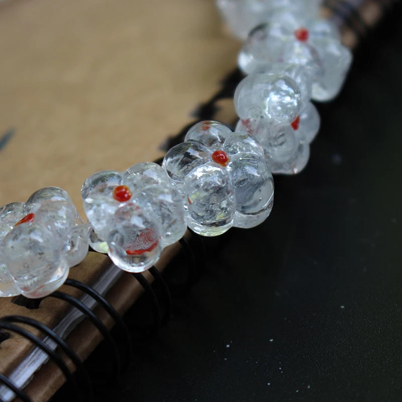 10Pcs 19mm Lampwork Glass Beads Lovely Flower Shape Multi-color DIY