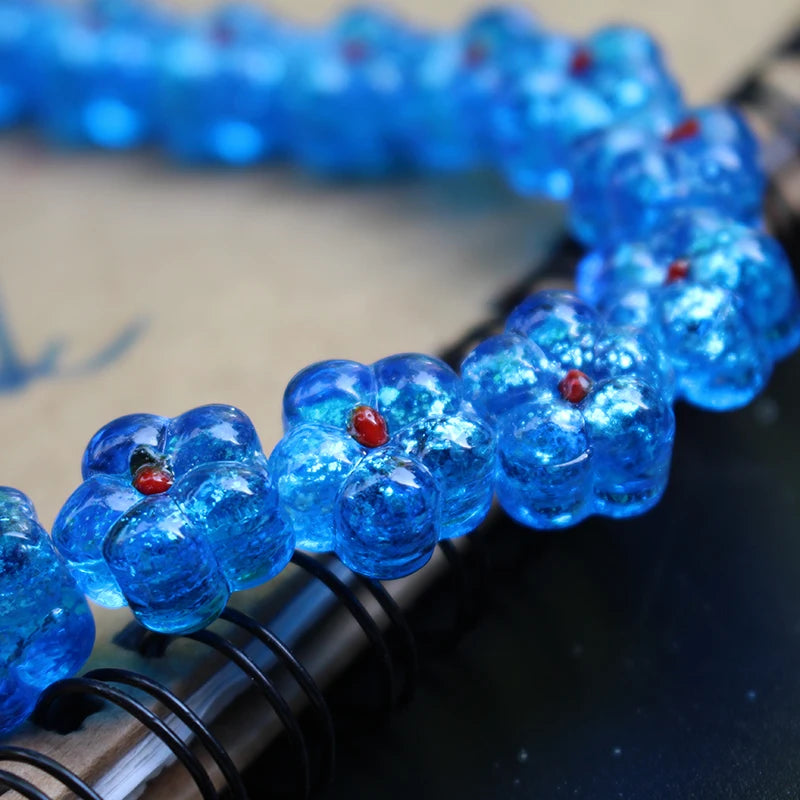 10Pcs 19mm Lampwork Glass Beads Lovely Flower Shape Multi-color DIY