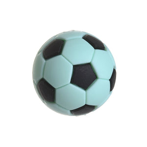 10Pcs 19mm Soccer Silicone Bead DIY Toy Baby Pacifier Chain Necklace Accessory