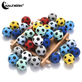 10Pcs 19mm Soccer Silicone Bead DIY Toy Baby Pacifier Chain Necklace Accessory