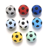 10Pcs 19mm Soccer Silicone Bead DIY Toy Baby Pacifier Chain Necklace Accessory
