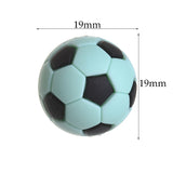 10Pcs 19mm Soccer Silicone Bead DIY Toy Baby Pacifier Chain Necklace Accessory