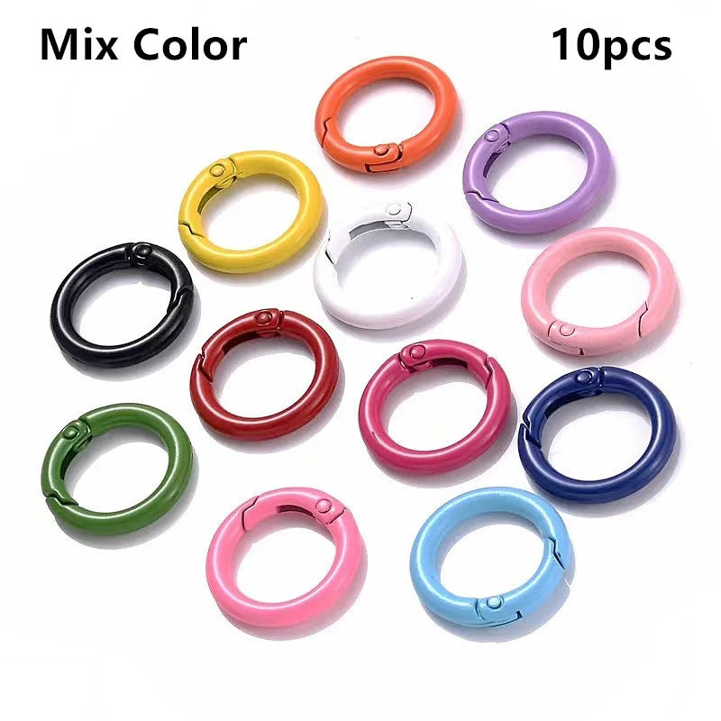 10Pcs 20/25/33mm O Ring Lobster Clasp Keychain Spring Clasp DIY Keyring