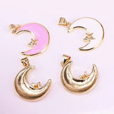 10Pcs Enamel Moon Pendant Women Jewelry Making