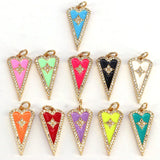 10Pcs Enamel Heart Key Leaf Charms for DIY Jewelry Making