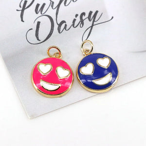 10Pcs Happy Smile Charms Pendant for Jewelry Making