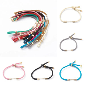 10Pcs Braided Nylon Cord Bracelet Kit with Brass End Cover for DIY Jewelry