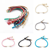 10Pcs Braided Nylon Cord Bracelet Kit with Brass End Cover for DIY Jewelry