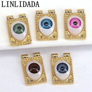 10Pcs Rectangle Eye Charm Pendant for Necklace Jewelry Making