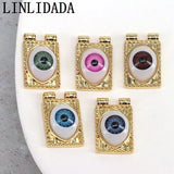 10Pcs Rectangle Eye Charm Pendant for Necklace Jewelry Making