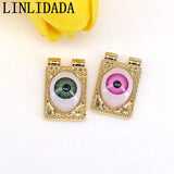 10Pcs Rectangle Eye Charm Pendant for Necklace Jewelry Making