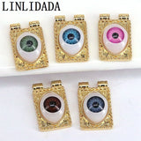 10Pcs Rectangle Eye Charm Pendant for Necklace Jewelry Making