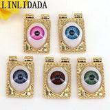 10Pcs Rectangle Eye Charm Pendant for Necklace Jewelry Making