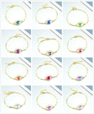 10Pcs Turkey Evil Eye CZ Crystal Bracelet for Women Zircon Colorful Eye Bracelet
