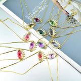 10Pcs Turkey Evil Eye CZ Crystal Bracelet for Women Zircon Colorful Eye Bracelet
