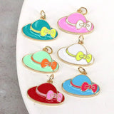 10Pcs Enamel Hat Charms for Bracelet Making, DIY Jewelry Accessories