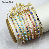 Colorful Eyes Bracelet Jewelry for Women Enamel Plated Brass Boho Style