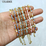 Colorful Eyes Bracelet Jewelry for Women Enamel Plated Brass Boho Style