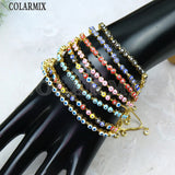 Colorful Eyes Bracelet Jewelry for Women Enamel Plated Brass Boho Style