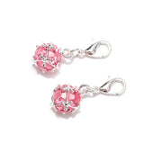 10Pcs Round Zircon Crystal Beads for DIY Jewelry Making with Lobster Clasp