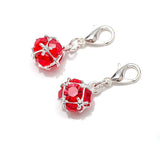 10Pcs Round Zircon Crystal Beads for DIY Jewelry Making with Lobster Clasp