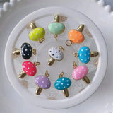 10Pcs Candy Enamel Mushroom Pendant Chokers for Women Girls