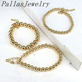 10Pcs Brass Plated Ball Bead Bracelet Charms Women Jewelry