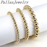 10Pcs Brass Plated Ball Bead Bracelet Charms Women Jewelry