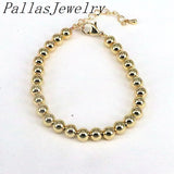10Pcs Brass Plated Ball Bead Bracelet Charms Women Jewelry