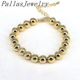 10Pcs Brass Plated Ball Bead Bracelet Charms Women Jewelry