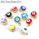 10Pcs Metal Eye Beads Charms Enamel Pendant For DIY Jewelry