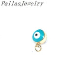 10Pcs Metal Eye Beads Charms Enamel Pendant For DIY Jewelry