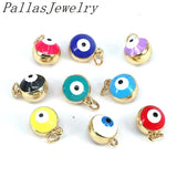 10Pcs Metal Eye Beads Charms Enamel Pendant For DIY Jewelry
