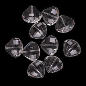 10Pcs 20MM Heart Shape Glass Flat Crystal Beads for Jewelry Making DIY Crafts