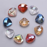 10Pcs 20MM Heart Shape Glass Flat Crystal Beads for Jewelry Making DIY Crafts