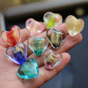 10Pcs 20mm Heart Shape Lampwork Glass Beads Multi-Color for Jewelry DIY