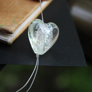 10Pcs 20mm Heart Shape Clear Lampwork Glass Beads for Jewelry DIY