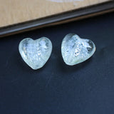 10Pcs 20mm Heart Shape Clear Lampwork Glass Beads for Jewelry DIY