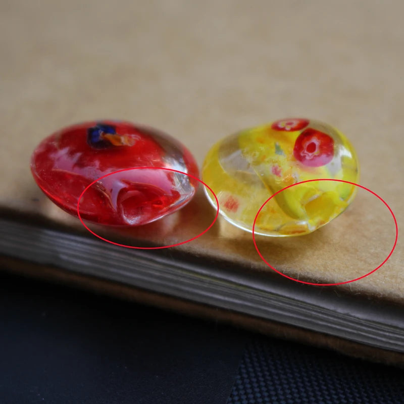 10Pcs 20mm Lampwork Glass Flower Beads Multi-Color for Jewelry Making DIY