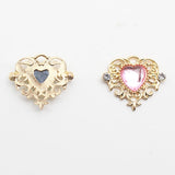 10Pcs 21*25MM Heart-Shaped Rhinestone Jewelry DIY Wedding Dress Box Decor
