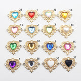 10Pcs 21*25MM Heart-Shaped Rhinestone Jewelry DIY Wedding Dress Box Decor