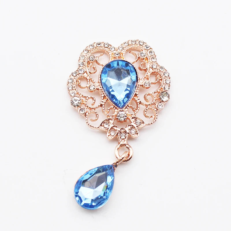 10Pcs Small Metal Rhinestone Crown Pendant DIY Accessories