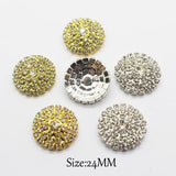 10Pcs 25mm Crystal Rhinestone Sewing Decoration Silver/Gold Metal Shank