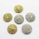 10Pcs 25mm Crystal Rhinestone Sewing Decoration Silver/Gold Metal Shank