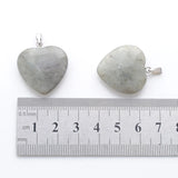10Pcs 25mm Labradoirte Heart Pendants for Earrings Jewelry Making
