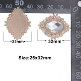 10Pcs 25x32mm Crystal Rhinestone Embellishments DIY Weddings Accessories