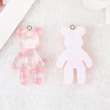 10Pcs 28*45MM Gradient Bear Charms Resin Jewelry Findings