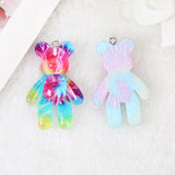 10Pcs 28*45MM Gradient Bear Charms Resin Jewelry Findings